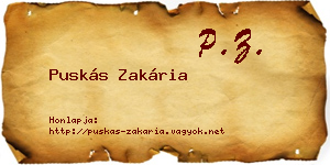 Puskás Zakária névjegykártya